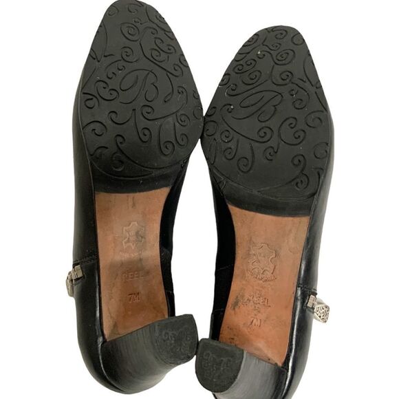 Brighton Black Genuine Leather Ankle Booties with Silver Hardware and Suede Trim - Picture 7 of 12